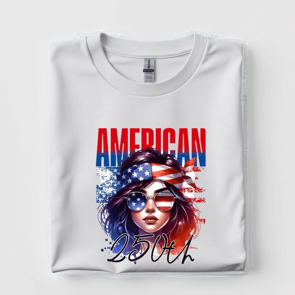 250 USA Aniversary Patriotic graphic T- shirt New S M L XL unisex